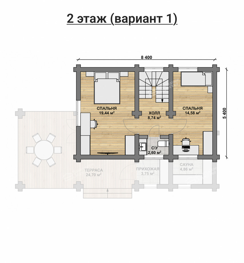 Дом из бревна VZ-144 